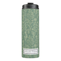Paruline thermique Motif vert Roses rouges