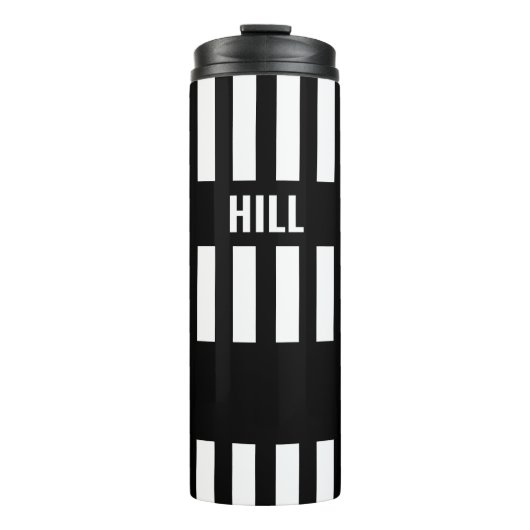 Bouteilles Isothermes Paruline thermique noire et blanche Zebra Stripe (Devant)