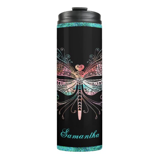 Bouteilles Isothermes Pastel Abstrait Dragonfly Black (Devant)