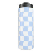 Bouteilles Isothermes Pastel Blue White Retro Checkerboard Pattern (Devant)