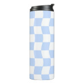 Bouteilles Isothermes Pastel Blue White Retro Checkerboard Pattern (Tourné sur la gauche)