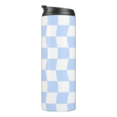 Bouteilles Isothermes Pastel Blue White Retro Checkerboard Pattern (Tourné sur la droite)