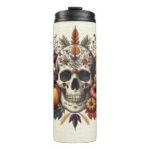 Bouteilles Isothermes Pastel brodé Gothic Sugar Skull Fleurs (Devant)