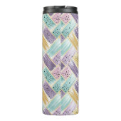 Bouteilles Isothermes Pastel Brushstroke & Gold Crisscross Abstrait (Dos)