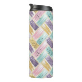 Bouteilles Isothermes Pastel Brushstroke & Gold Crisscross Abstrait (Tourné sur la droite)