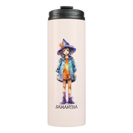 Bouteilles Isothermes Pastel Cute Witch Girl Halloween esthétique (Devant)