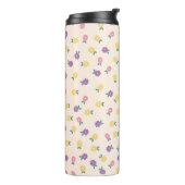 Bouteilles Isothermes Pastel Floral Pattern – Cute Yellow, Pink & Purple (Tourné sur la gauche)