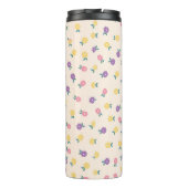 Bouteilles Isothermes Pastel Floral Pattern – Cute Yellow, Pink & Purple (Dos)