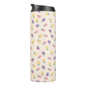 Bouteilles Isothermes Pastel Floral Pattern – Cute Yellow, Pink & Purple (Tourné sur la droite)