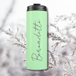 Bouteilles Isothermes Pastel Mint Noir Élégant Minimal Customisé