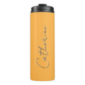 Bouteilles Isothermes Pastel Orange Noir Élégant Minimal Customisé (Devant)