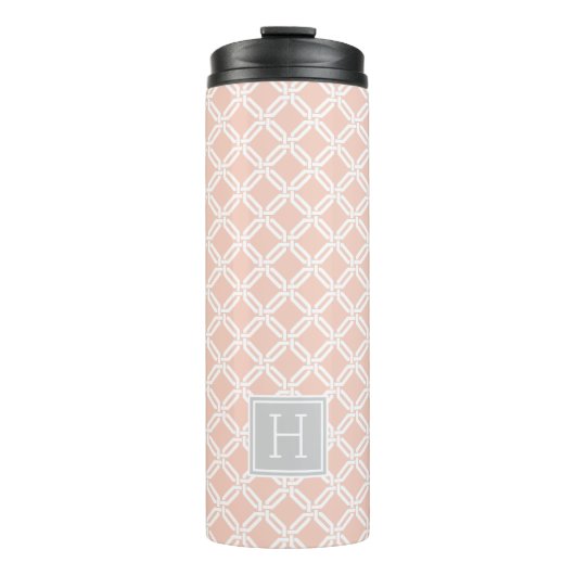 Bouteilles Isothermes Pastel Peach and Grey Links Motif Monogramme (Devant)