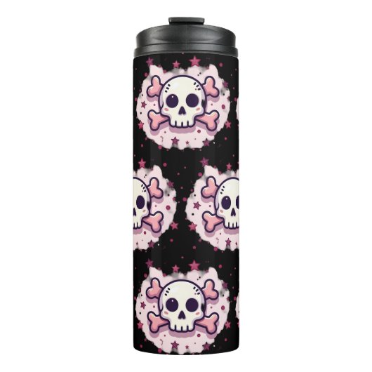 Bouteilles Isothermes Pastel Pink Skull and Crossbones (Devant)