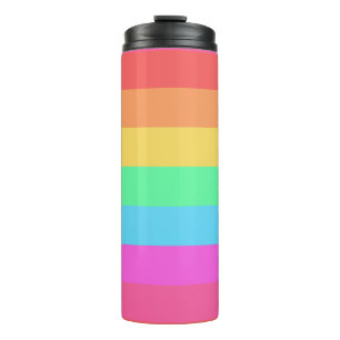 Bouteilles Isothermes Pastel Rainbow Color Strips Design