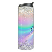 Bouteilles Isothermes Pastel Rainbow Wave Ombre Silver Parties scintilla (Tourné sur la gauche)