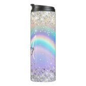 Bouteilles Isothermes Pastel Rainbow Wave Ombre Silver Parties scintilla (Tourné sur la droite)