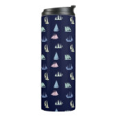 Bouteilles Isothermes Pastel Sailboat Motif sur Midnight Blue (Tourné sur la gauche)