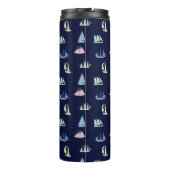 Bouteilles Isothermes Pastel Sailboat Motif sur Midnight Blue (Dos)