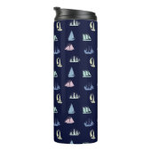Bouteilles Isothermes Pastel Sailboat Motif sur Midnight Blue (Tourné sur la droite)