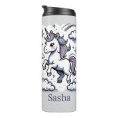 Bouteilles Isothermes Pastel Unicorn Sparkle Rainbow Nom personnalisé (Tourné sur la droite)