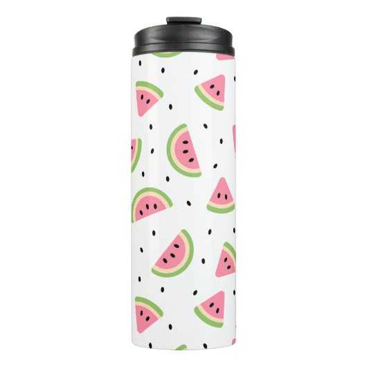 Bouteilles Isothermes Pastèque rose, Graines de pastèque, Motif d'été (Devant)