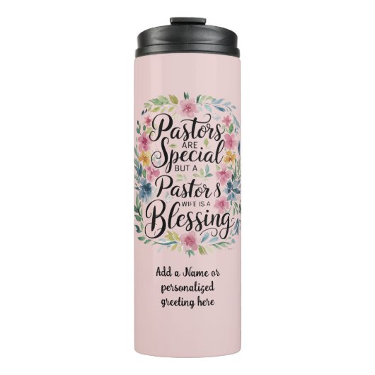 Bouteilles Isothermes ✝️ Pasteurs Femme Appréciation Cadeau Bénédiction (Devant)