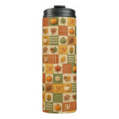 Bouteilles Isothermes Patchwork Automnal Citrouille Monogramme Rustique (Devant)