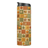 Bouteilles Isothermes Patchwork Automnal Citrouille Monogramme Rustique (Tourné sur la droite)