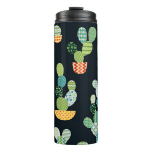 Bouteilles Isothermes Patchwork Cactus Plantes Motif sans couture