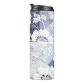 Bouteilles Isothermes Patchwork de fleur de denim, motif sans soudure. (Tourné sur la droite)