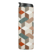 Bouteilles Isothermes Patchwork Stars Vintage Brown Vert (Tourné sur la droite)