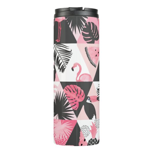 Bouteilles Isothermes Patchwork Tropical : Flamant rose Watermelon Seaml (Dos)