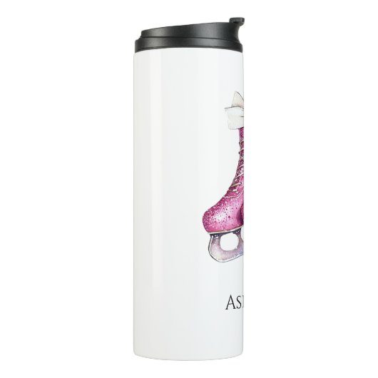 Bouteilles Isothermes Patinage sur glace rose, Noël (Tourné sur la gauche)