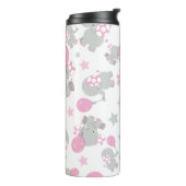 Bouteilles Isothermes Pattern of Elephants, Cute Elephants - Pink Gray (Tourné sur la gauche)