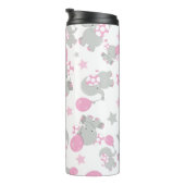 Bouteilles Isothermes Pattern of Elephants, Cute Elephants - Pink Gray (Tourné sur la droite)