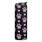 Bouteilles Isothermes Pattern of paws, Dog paws, Lilac paws, Hearts (Tourné sur la gauche)