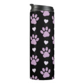 Bouteilles Isothermes Pattern of paws, Dog paws, Lilac paws, Hearts (Tourné sur la droite)