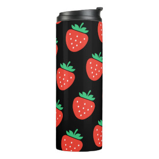 Bouteilles Isothermes pattern strawberries black