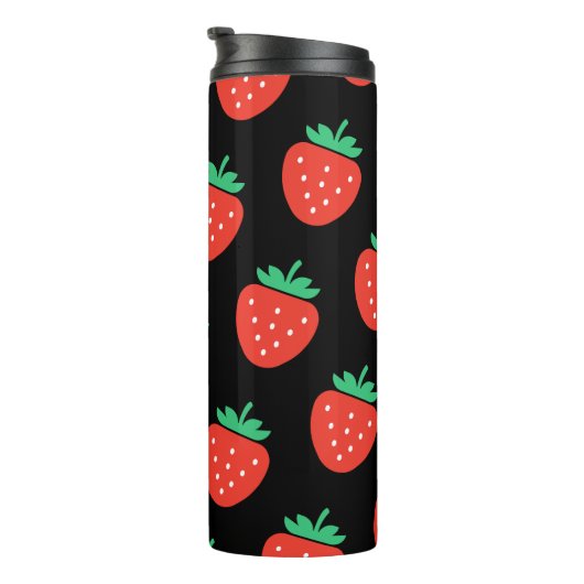 Bouteilles Isothermes pattern strawberries black (Tourné sur la droite)