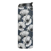 Bouteilles Isothermes Pavot blanc sur cagoule thermique marine (Tourné sur la gauche)