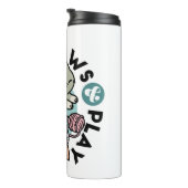 Bouteilles Isothermes Paws and Play – Adorable Cat Illustration (Tourné sur la droite)