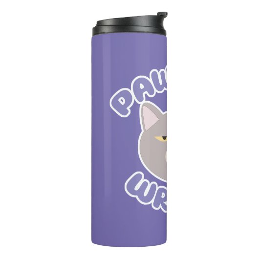 Bouteilles Isothermes Pawsome Writer Fun Kitty Caractère Design (Tourné sur la gauche)
