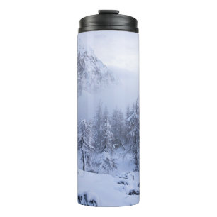 Bouteilles Isothermes Pays merveilleux d'hiver, brouillard, forêt d'épin