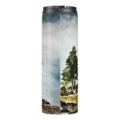 Bouteilles Isothermes Paysage d'aquarelle du lac Tahoe monogramme (Dos)