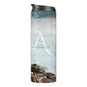 Bouteilles Isothermes Paysage d'aquarelle du lac Tahoe monogramme (Tourné sur la droite)