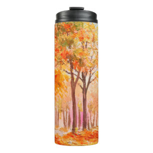 Bouteilles Isothermes Paysage de peinture à l'huile - forêt d'automne co