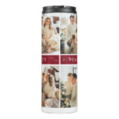 Bouteilles Isothermes Peace Joy Love Maroon Photo Collage Script Holiday (Dos)