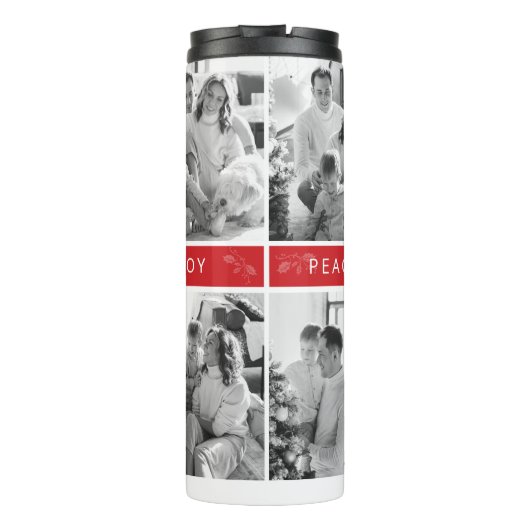 Bouteilles Isothermes Peace Joy Love Red 6 Photo Collage Script Holiday (Dos)