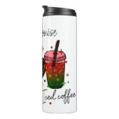 Bouteilles Isothermes Peace Love Iced Coffee Design amusant (Tourné sur la droite)