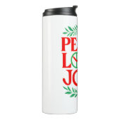 Bouteilles Isothermes Peace Love Joy Noël Festive Holiday (Tourné sur la gauche)